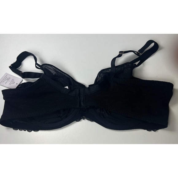Target Lace Comfort Wire Balconette Bra Black 44D‎ Unlined Full Coverage NWT - Picture 4 of 10